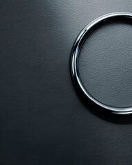 Chrome grommet ring metal minimal circle glossy hardware modern industrial smooth shadow texture macro detail aesthetic