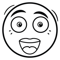Surprised face with round open eyes and o mouth