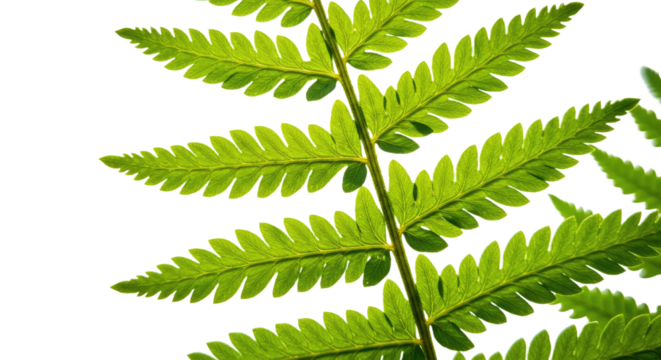 Close up of a vibrant green fern leaf with intricate details 2.