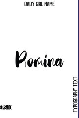 Romina   -Girl Cute Name Stylish Bold Cursive Calligraphy Text Vector Illustration