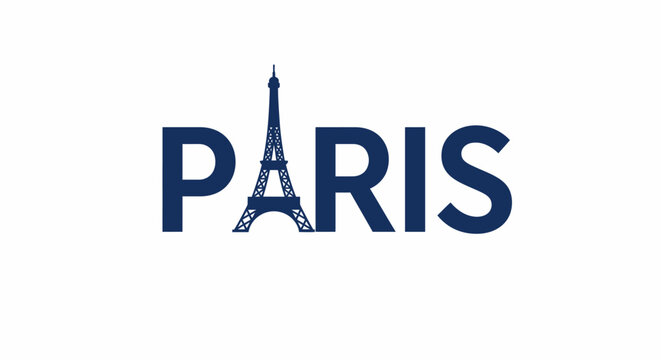 Eiffel tower integrated into the word paris a memorable symbol of french culture and romance isolated on white background
