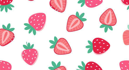 Fresh Strawberry Pattern Delightful and Vibrant Design for Creative Projects and Decorative Elements