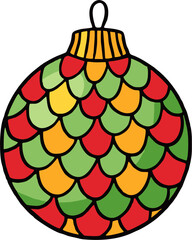 Colorful Scaly Pattern Christmas Ball Ornament