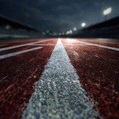 Close-Up View of Athletic Track with Focus on Starting Line
