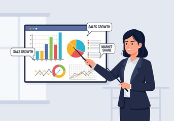 Fototapeta premium Abstract illustration of a hand presenting a document against a gradient background