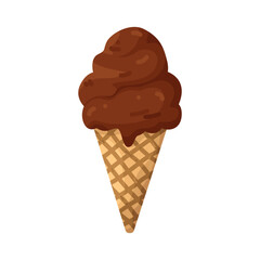 Illustration of Chocolate Ice Cream Cone