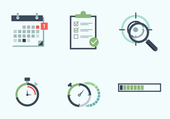 Icon set design elements modern interface symbols isolated white background