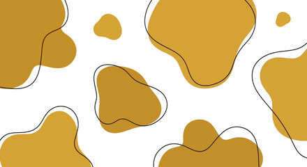 Abstract organic shapes pattern with mustard yellow and white.