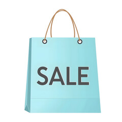 Stylish shopping bag promoting SALE, eye-catching advertisement
