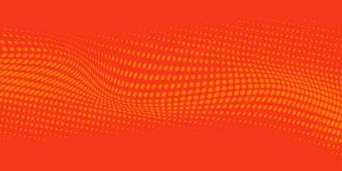 Dots halftone orange color pattern gradient texture with technology digital background. Dots pop art comics with summer background.