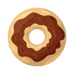 Illustration of Chocolate Frosted Donut 