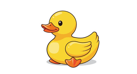 Cute yellow rubber ducky toy sitting ready for bath time fun.