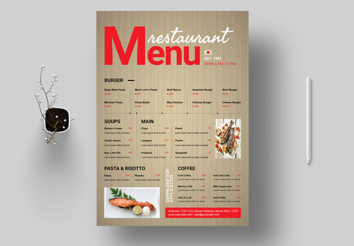 Clean Food Menu Template