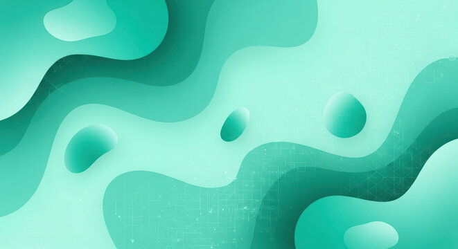 Abstract teal green gradient fluid wave background