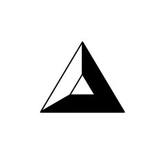 A striking black and white impossible triangle creates a captivating optical illusion, embodying abstract concepts of paradox, complexity, and minimalist design.