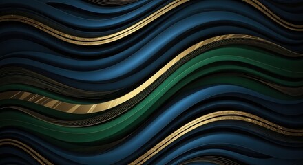 Luxury abstract background symbolizing financial stability and wealth, smooth layered waves with executive depth, premium corporate backdrop