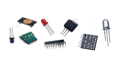 高輝度LEDチップとダイオード｜背景なし・透過PNG・コピースペース