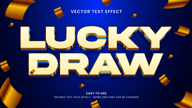 lucky draw editable text effect 3d vector Stock Vector | Adobe Stock