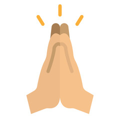 Prayer Hands Vector Flat Icon Design