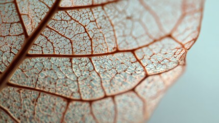 closeup dry leaf veins