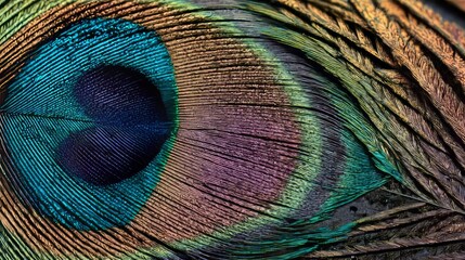 Obraz premium Macro Photo Closeup Peacock Feather Details
