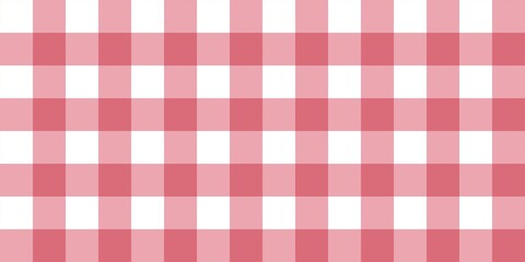 Red gingham checkered pattern background. Seamless pastel red plaid design. Classic and cozy vintage fabric style perfect for wrapping, textiles, and picnic decor.