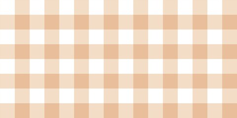 Autumn gingham checkered pattern background. Soft orange plaid pattern. Seamless orange and white check design. Sweet vintage fall picnic tablecloth aesthetic.