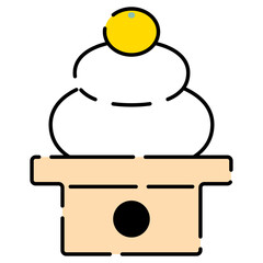 三方に乗った鏡餅のイラスト2