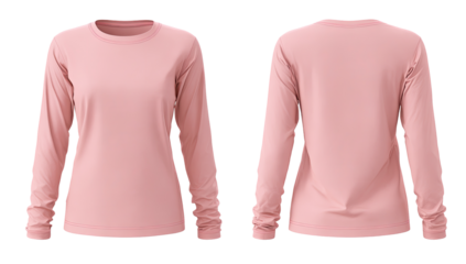 Light pink long-sleeve shirt, front and back views (1)