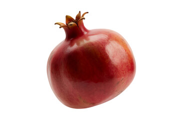 A ripe red pomegranate fruit isolated on a transparent background for culinary use isolated on transparent background