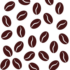 Coffee beans pattern background. Seamless coffee beans background pattern.
