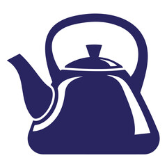 Obraz premium Simple and stylish blue teapot illustration isolated on white background for tea concepts