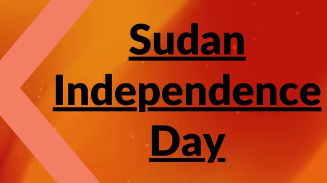 Sudan Independence Day Celebration Background with Bold Text and Abstract Orange Design