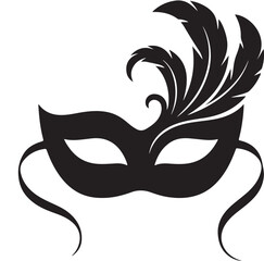 Happy New Year Party Mask Silhouette Vector Illustration