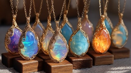 Elegant Handcrafted Crystal Pendants with Unique Colors and Styles