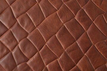 Obraz premium Close up of textured brown leather with a diamond pattern