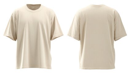 Beige t-shirt, front and back view