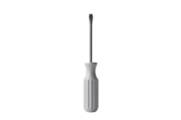Obraz premium A single white screwdriver with a flathead tip isolated on transparent background