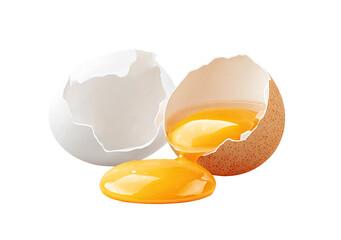 Broken egg, yolk spilling