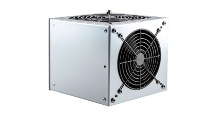 精密な電源装置コンポーネントと電子回路のクローズアップ｜背景なし・透過PNG・コピースペース