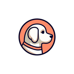 Minimalist Dog Logo Design Featuring a White Canine Profile