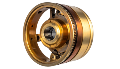 宙に浮かぶ精密機械部品｜背景なし・透過PNG・コピースペース