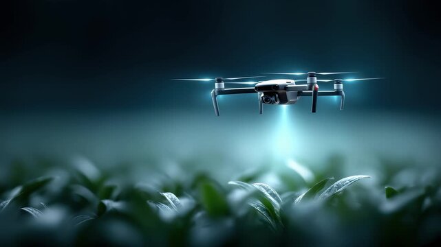 Technological Drone Inspecting Crop Growth in Farmland