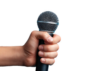 Hand holding a microphone