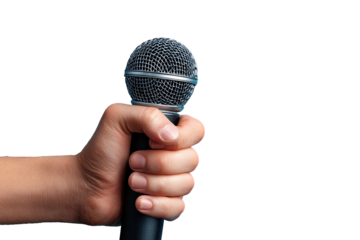 Hand holding a microphone