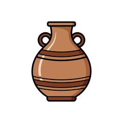 Stylized ceramic vase illustration showcasing minimalist design with earth tone color palette