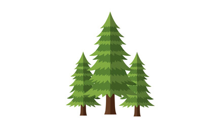 Stylized coniferous forest illustration with varying tree heights and symmetrical design suitable