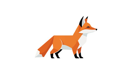 Obraz premium Stylish geometric fox illustration against a white background showcasing modern animal art design