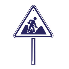 Road work ahead sign vector illustration indicating construction zone and maintenance activity