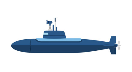 Stylized navy submarine vessel drifting on water, a representation of underwater navigation